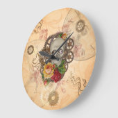 Steampunk Skull Große Wanduhr (Winkel)