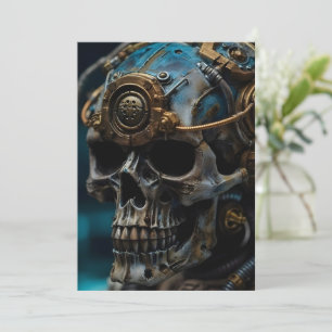 Steampunk Skull Halloween-Party Einladung