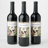 Steampunk Skull Halloween Weinflaschen-Etikett Weinetikett (Flaschen)