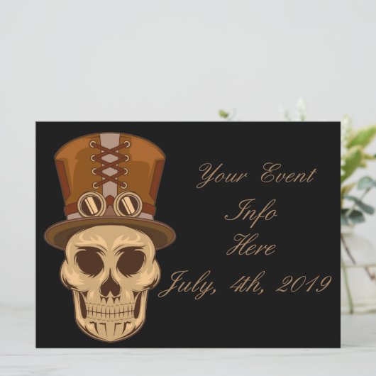 Steampunk Skull in Top Hat Thunder_Cove (Stehend Vorderseite)
