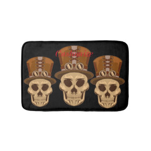 Steampunk Skull in Top Hat Thunder_Cove Badematte