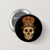 Steampunk Skull in Top Hat Thunder_Cove Button (Vorne & Hinten)
