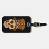 Steampunk Skull in Top Hat Thunder_Cove Gepäckanhänger (Vorderseite horizontal)