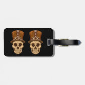 Steampunk Skull in Top Hat Thunder_Cove Gepäckanhänger (Rückseite horizontal)