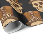 Steampunk Skull in Top Hat Thunder_Cove Geschenkpapier (Rolleneckpunkt)