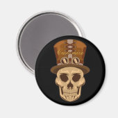 Steampunk Skull in Top Hat Thunder_Cove Magnet (Vorderseite/Rückseite)