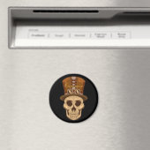 Steampunk Skull in Top Hat Thunder_Cove Magnet (In Situ (Geschirrspüler))