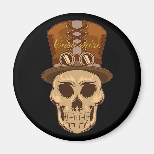 Steampunk Skull in Top Hat Thunder_Cove Magnet (Vorne)