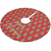 Steampunk Skull in Top Hat Thunder_Cove Polyester Weihnachtsbaumdecke (Schrägansicht)