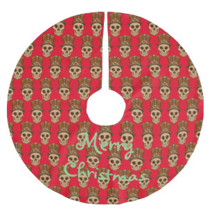 Steampunk Skull in Top Hat Thunder_Cove Polyester Weihnachtsbaumdecke