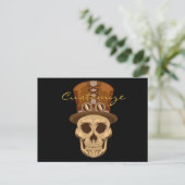 Steampunk Skull in Top Hat Thunder_Cove Postkarte (Stehend Vorderseite)