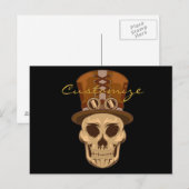 Steampunk Skull in Top Hat Thunder_Cove Postkarte (Vorne/Hinten)