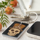 Steampunk Skull in Top Hat Thunder_Cove Schlüsselanhänger (Vorderseite rechts)