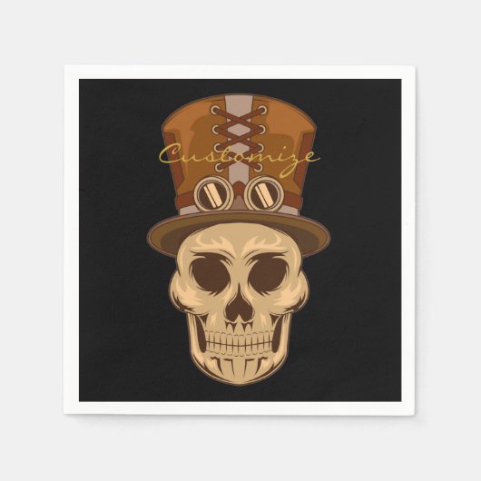 Steampunk Skull in Top Hat Thunder_Cove Serviette (Vorderseite)