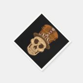 Steampunk Skull in Top Hat Thunder_Cove Serviette (Ecke)