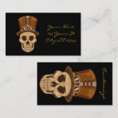 Steampunk Skull in Top Hat Thunder_Cove Visitenkarte (Vorne/Hinten)