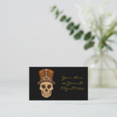 Steampunk Skull in Top Hat Thunder_Cove Visitenkarte (Stehend Vorderseite)