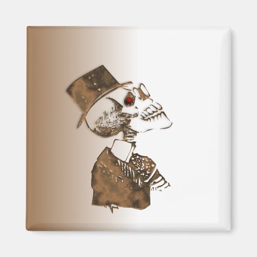 Steampunk Skull Magnet (Vorne)
