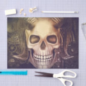 Steampunk Skull mit Horns und Gears Seidenpapier (Handwerk)
