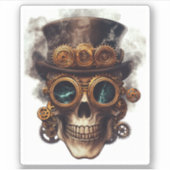 Steampunk Skull Motor Aufkleber (Vorderseite)