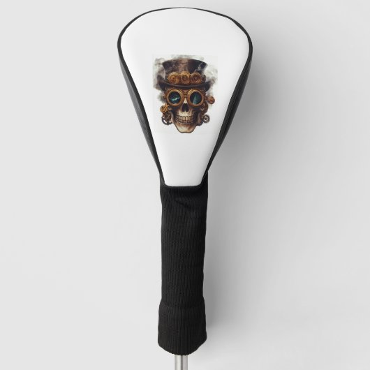 Steampunk Skull Motor Golf Headcover (Vorderseite)