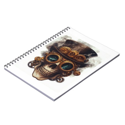 Steampunk Skull Motor Notizblock (Linke Seite)