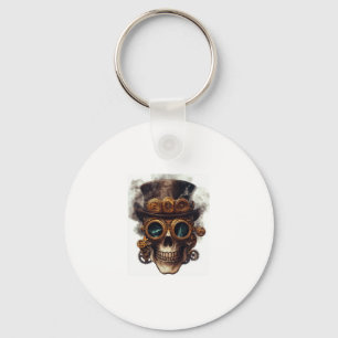 Steampunk Skull Motor Schlüsselanhänger