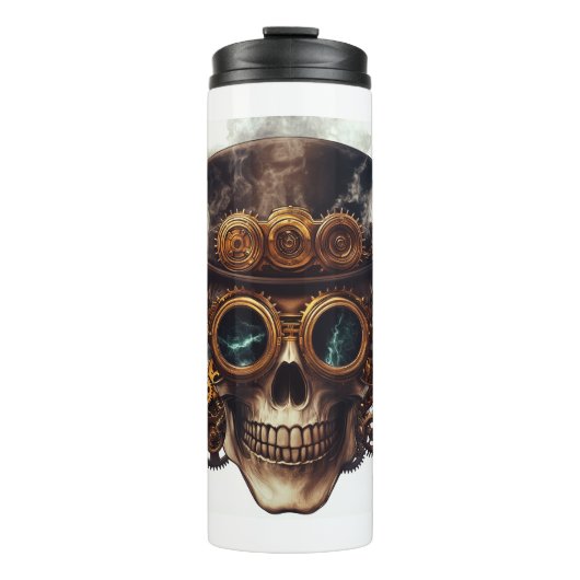 Steampunk Skull Motor Thermosbecher (Vorderseite)