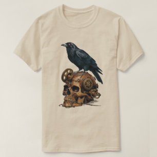 Steampunk Skull und Raven T-Shirt