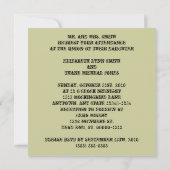 Steampunk Skull und Rose Goth Wedding Einladung (Rückseite)