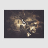 Steampunk Skull und Uhr Seidenpapier (Vorderseite)