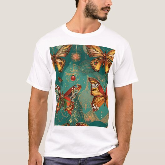 Steampunk Skull with Butterfly Afro Hair – Basquia T-Shirt (Vorderseite)