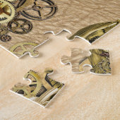 Steampunk-Skulpturen auf Tan Leder Textur Puzzle (Seite)