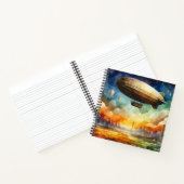 Steampunk Skyline mit Zeppelin Spiral Notebook Notizblock (Innenseite)
