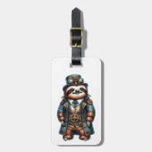 Steampunk Sloth Custom Luggage Tag Gepäckanhänger (Vorderseite vertikal)