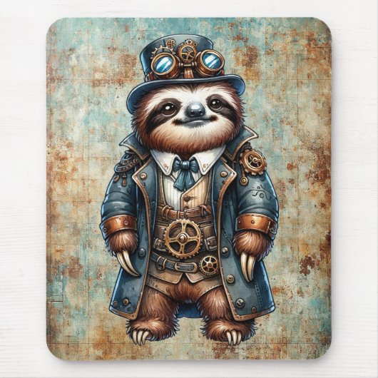Steampunk Sloth Mousepad (Vorne)