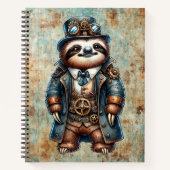 Steampunk Sloth Spiral Notebook Notizblock (Vorderseite)