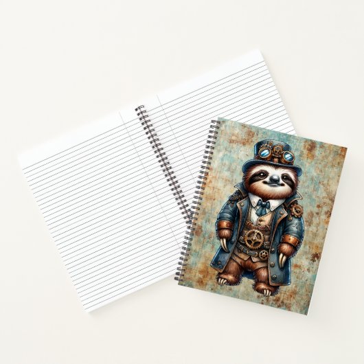 Steampunk Sloth Spiral Notebook Notizblock (Innenseite)