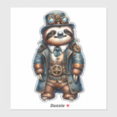 Steampunk Sloth Transparenter Aufkleber (Blatt)