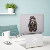 Steampunk Sloth Transparenter Aufkleber (Laptop auf Schreibtisch)