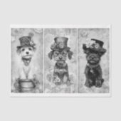 Steampunk Small Niedlich Dog Portraits DK9LF Decou Seidenpapier (Vorderseite)