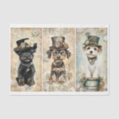 Steampunk Small Niedlich Dog Portraits DK9R Decoup Seidenpapier (Vorderseite)