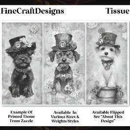 Steampunk Small Niedlich Dog Portraits DK9RF Decou Seidenpapier