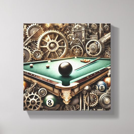 Steampunk Snooker Leinwand Foto (Vorderseite)