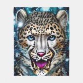 Steampunk Snow Leopard Fleecedecke (Vorderseite)