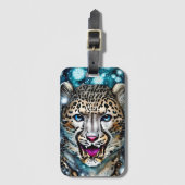Steampunk Snow Leopard Gepäckanhänger (Vorderseite Vertikal)