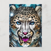 Steampunk Snow Leopard Postkarte (Vorderseite)