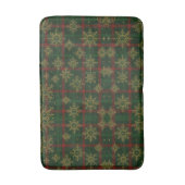 Steampunk Snowflake Rot und Grüner Tartan Badematte (Vorderseite Vertikal)