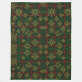 Steampunk Snowflake Rot und Grüner Tartan Fleecedecke (Vorderseite)