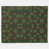 Steampunk Snowflake Rot und Grüner Tartan Fleecedecke (Vorderseite (Horizontal))